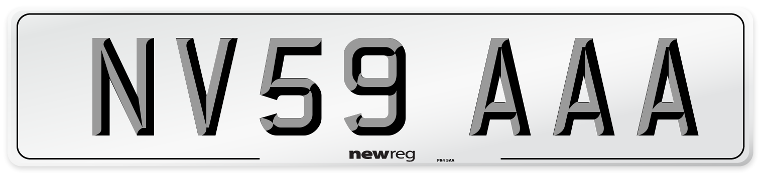 NV59 AAA Number Plate from New Reg